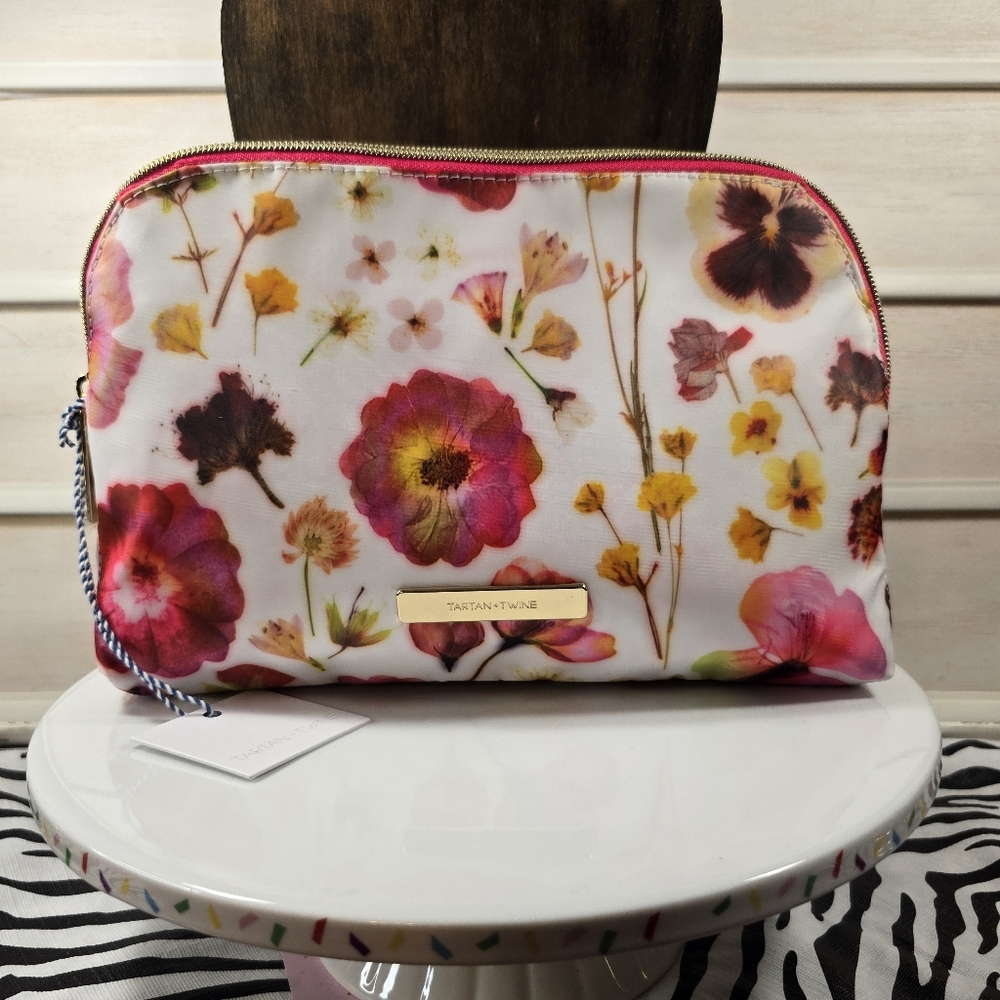 Tartan + Twine Floral Cosmetic Bag - Pink & Yellow